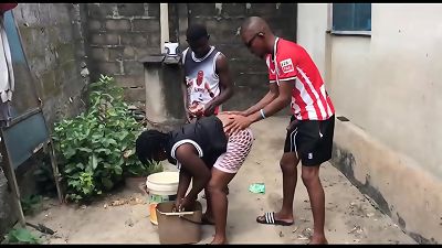 two BROTHERS penetrate THEIR STEPMOTHER BY THE WELL SIDE